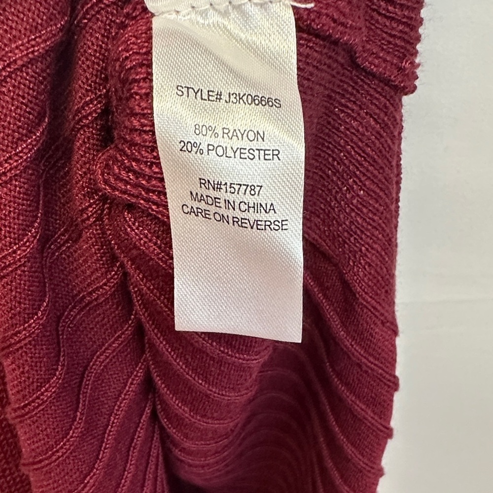 Jolie & Joy by FCT With Love Ribbed Knit Midi Dress Burgundy L - Picture 6 of 6